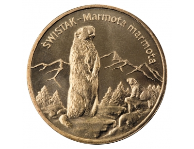 2 zł – Świstak (łac. Marmota marmota)