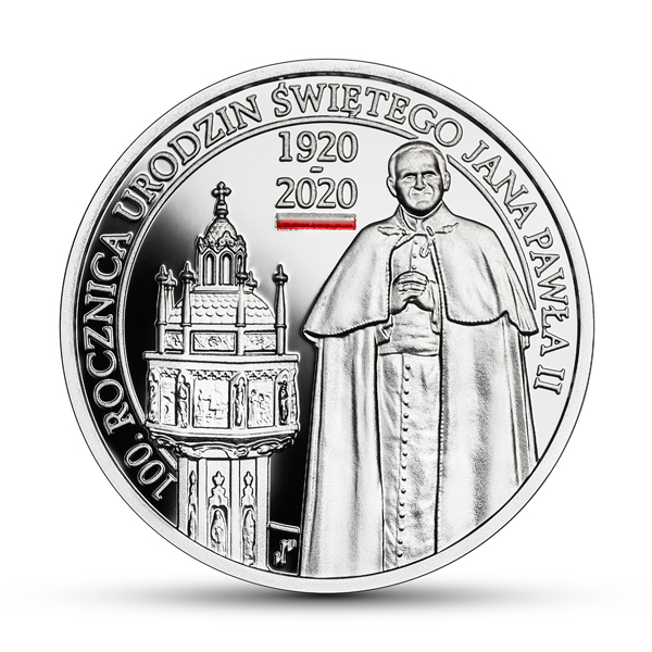 10zl-100-rocznica-urodzin-swietego-jana-pawla-II-uv-rewers-monety